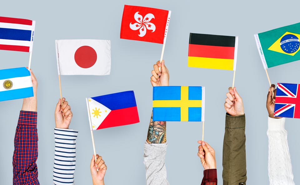 様々な国旗の写真