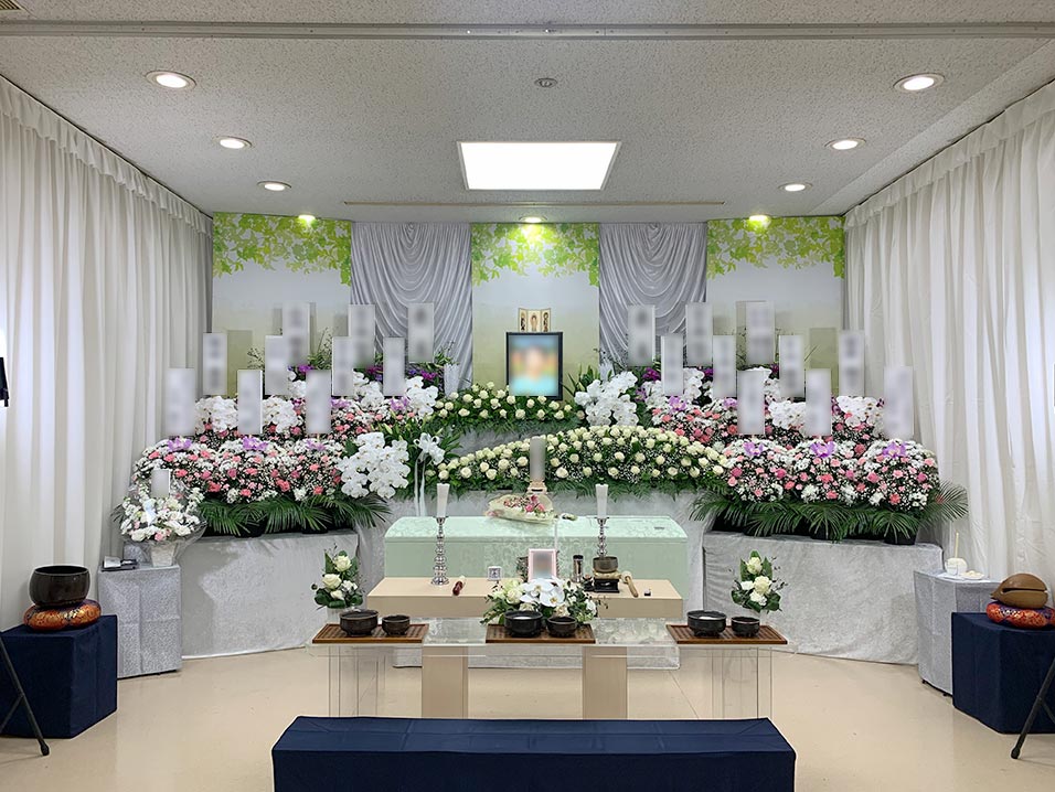 町屋斎場での葬儀風景